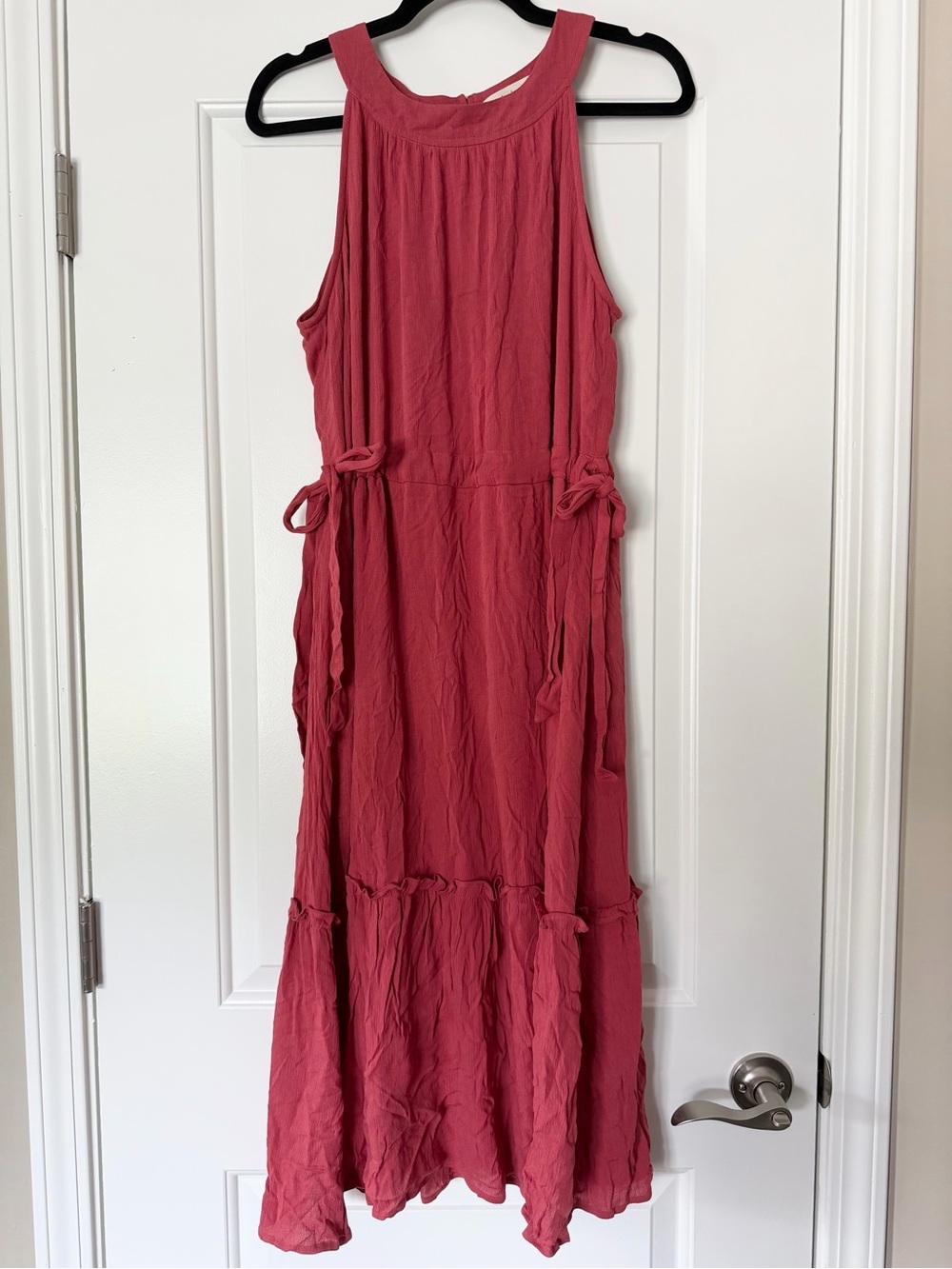 Rokoko pink ruffle halter dress